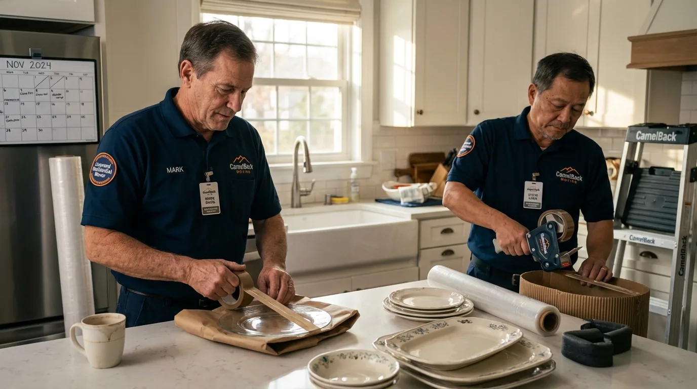 Professional crew packing kitchen dishware in Lapwai, ID